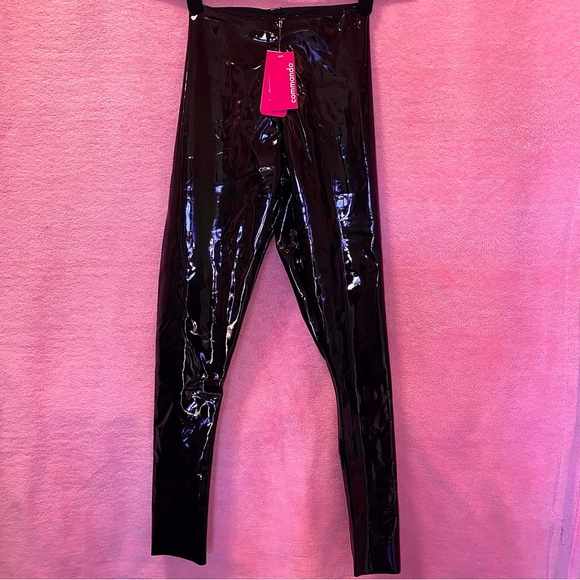 Commando Black Leather Patent Stretch Legging Shiny Highwaist Snatched Small - Picture 3 of 11